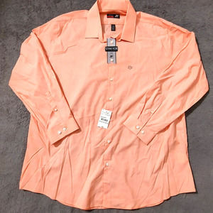 J. Ferrar Men's Size XXL Dress Shirt Long Sleeve Stretch Slim Button up Peach